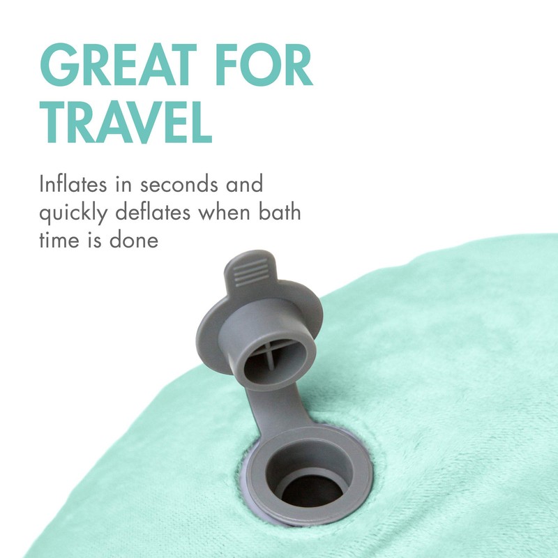 Boon Puff Inflatable Baby Bather - Infant Bathtub Includes Microfleece