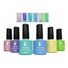 Gel Semipermanente Gama De 6 Piezas Marca Mussa Para Uñas