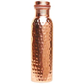 OSNICA Copper Water Bottle Perfect Ayurvedic Copper Vessel for Sports, Fitness, Yoga, Natural Health Benefits 600 ML (Hammered)
