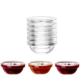 VeniVidiElite Mini Glass Bowls Set of 6 Small Dipping Bowls for Sauces, Jam, Chutney, Nut, Dessert, Ice Cream Sundae Serving, Transparent Glass