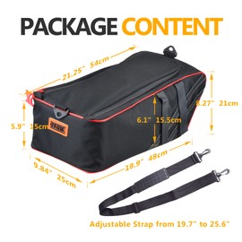 Sresk Under Seat Storage Bag Compatible with Honda Ruckus 2010-2025 Scooter Cling Side Frame Bag with Shoulder Straps (Red Piping)