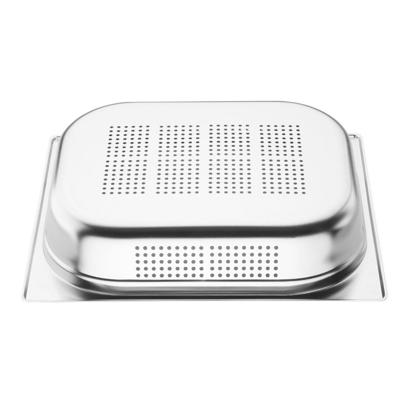 Vogue Stainless Steel Perforated 1/2 Gastronorm Tray 4 Litre /