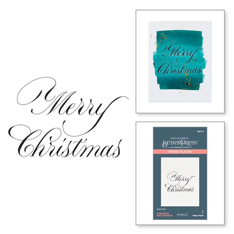 Spellbinders BetterPress Plates Bundle By Paul Antonio Copperplate Holiday Sentiments