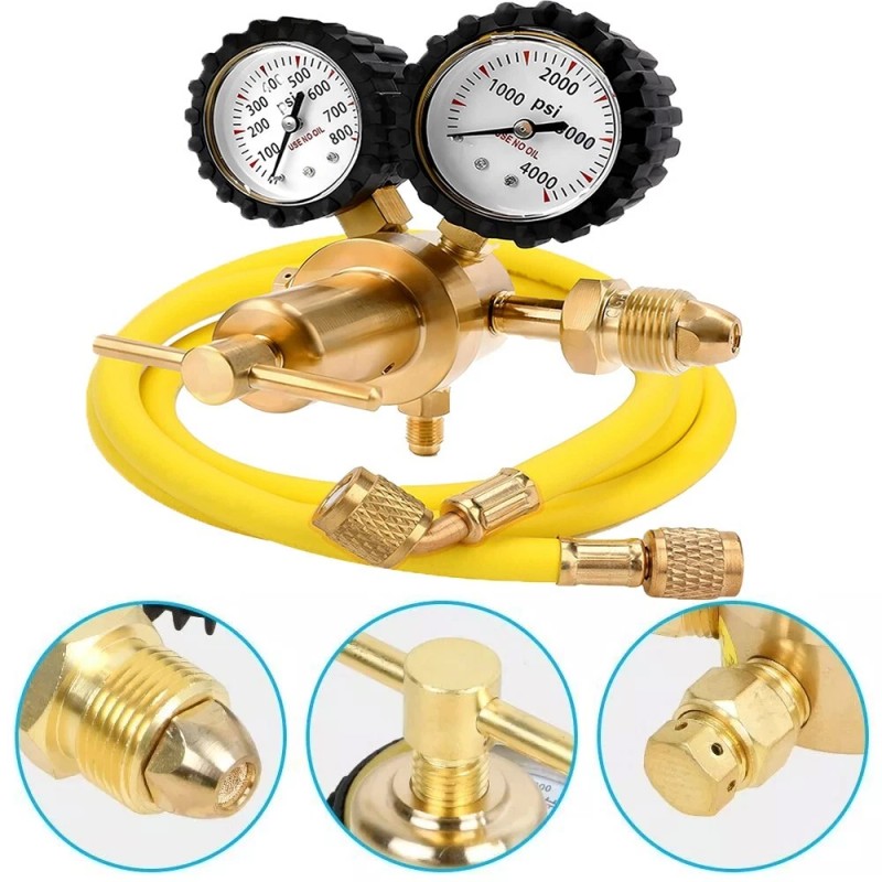 Unbranded Professional Nitrogen Regulator w/ Hose 0-800 PSI Output Pressure
