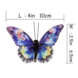 Cartanfill- Artificial Feather Simulation Watercolor Butterfly Party Decoration Set, a Set of 12 Pieces with Clips, Used for Home Decoration in 6 Colors.