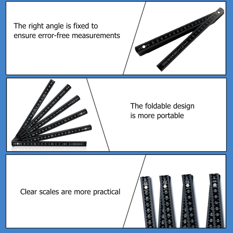 Folding Ruler Made of Plastic, 5 Pieces Folding Ruler, 2