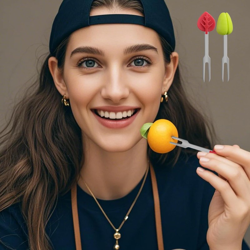 6 Pieces of Stainless Steel Fruit Forks, Creative Shaped Fruit