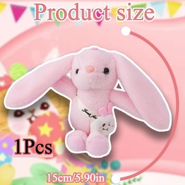 JISRKP Bunny Teddy, Easter Bunny Teddy, Rabbit Teddy, Bunny Toy, Cute Pink Bunny Presents for Girls Kids Easter Birthday Party Decorations, Bunny Plush Toys for 3+ Year Old Girls & Boys(Pink)
