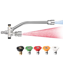 Selkie Selkie Foam Cannon Dual Connector Accessory,Pressure Washer Double Tip Attachment for Foam Blaster with with 5 Power Washer Sprayer Nozzles, 1/4" Quick Connect, 3600 PSI