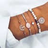Edary Set of 4 Bracelets with Tassels - White Marble