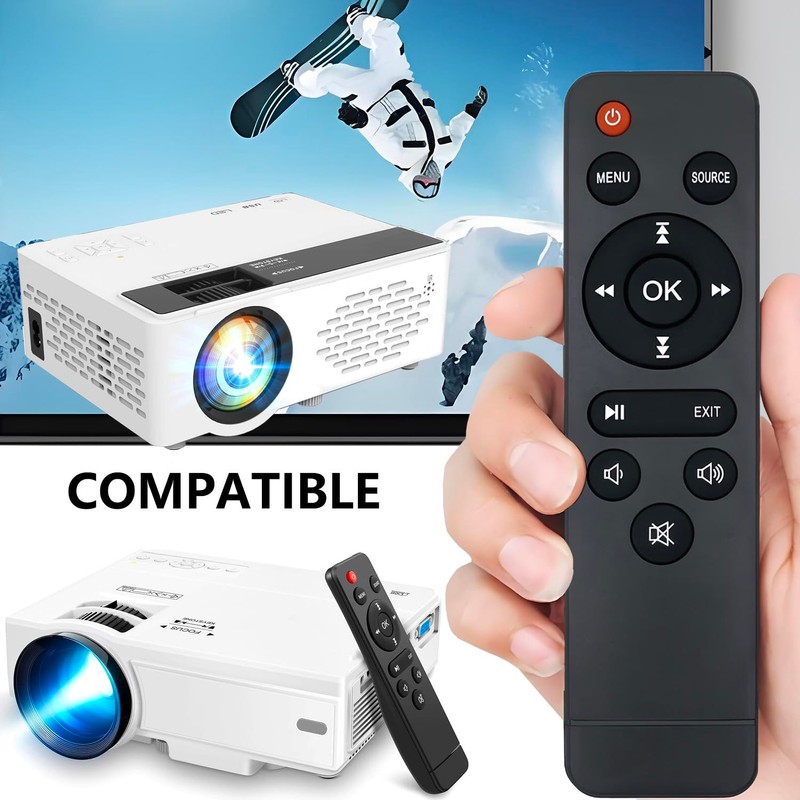 Molgoc Replacement Remote for Mini Projector,Compatible with TMY V08,NISOO M10,PANSEBA