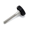1/4"-20 x 1-3/4" Thumb Screw Stainless Steel - Black Knurled