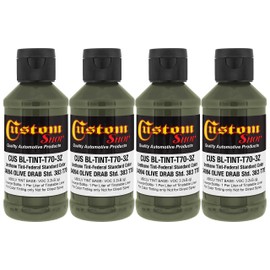 Custom Coat Camouflage Series 3 Ounce (Olive Drab Federal Standard Color #34094) - Pack of 4 - Urethane Tint Concentrate for Tinting Truck Bed Liner Coatings - Epoxy Resin