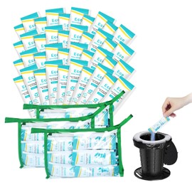 BLIKA 60 Pack Portable Toilet Absorbent Gel, Camping Toilet Gel Powder, Odor-Control Urine Liquid Waste Gel, Eco Absorbent Gel, Poo Urine Powder for Outdoor Camping, Hiking, Emergency