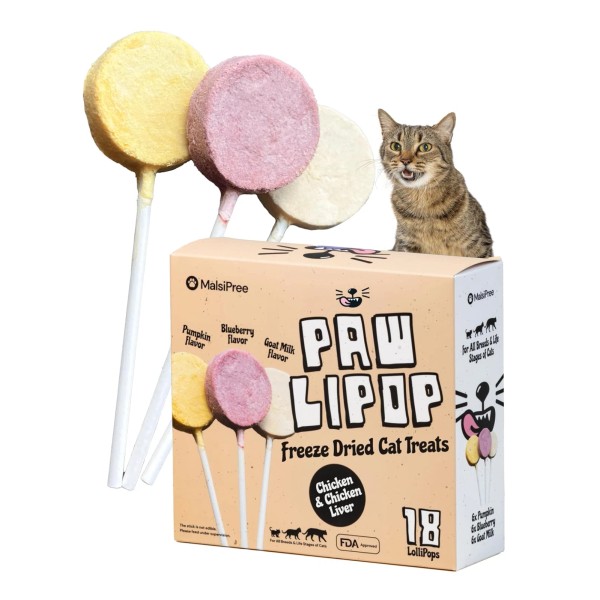 Unbranded MalsiPree Lollipop Freeze Dried Chicken Cat Treats - 5.5