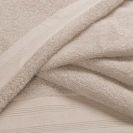 MALLONI HOME Ultra Soft 3 Pack Cotton Towel Set, Contains a Bath Towels 28x55 inch, a Hand Towels 16x24 inch & a Wash Coths 12x12 inch, Ideal Everyday use, Compact & Lightweight - Tan
