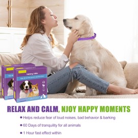 Omnikryp Pack of 2 Generic Calming Collar for Cats, Calming Collar for Dogs, Adjustable Design, Pheromone Collar for Anxiety, Waterproof