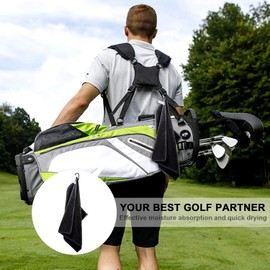 DILUSILK Premium Golf Towel with Carabiner Clip Premium Microfiber Fabric Golf Towel, Golf Towel for Cleaning Golf Ball Club Putter Iron, for Golf Bags Fitness Sport Outdoor Yoga