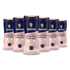 Morton All-Natural Himalayan Pink Salt, Fine, (17.6 oz), 6-Pack, Perfect for Baking, Blending & Cooking