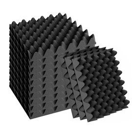 CEWROM Acoustic Foam Panels, Pack of 12 Sound Insulation Made of Fire and Flame Retardant Material with High Density, 3D High Density Sound Insulation Mat for Recording Rooms and Offices (30 x 30 x