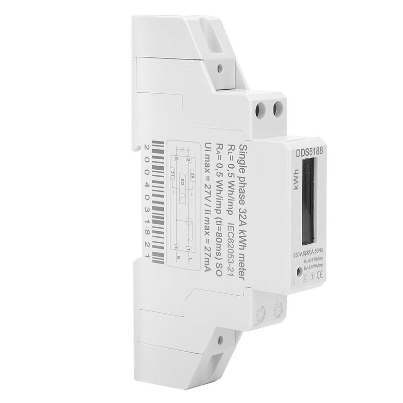 WattHour Meter Smart Miniature SinglePhase Electricity LCD Display DDS5188