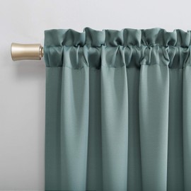 Sun Zero Easton Energy Saving Blackout Rod Pocket Curtain Panel, 40" x 84", Mineral