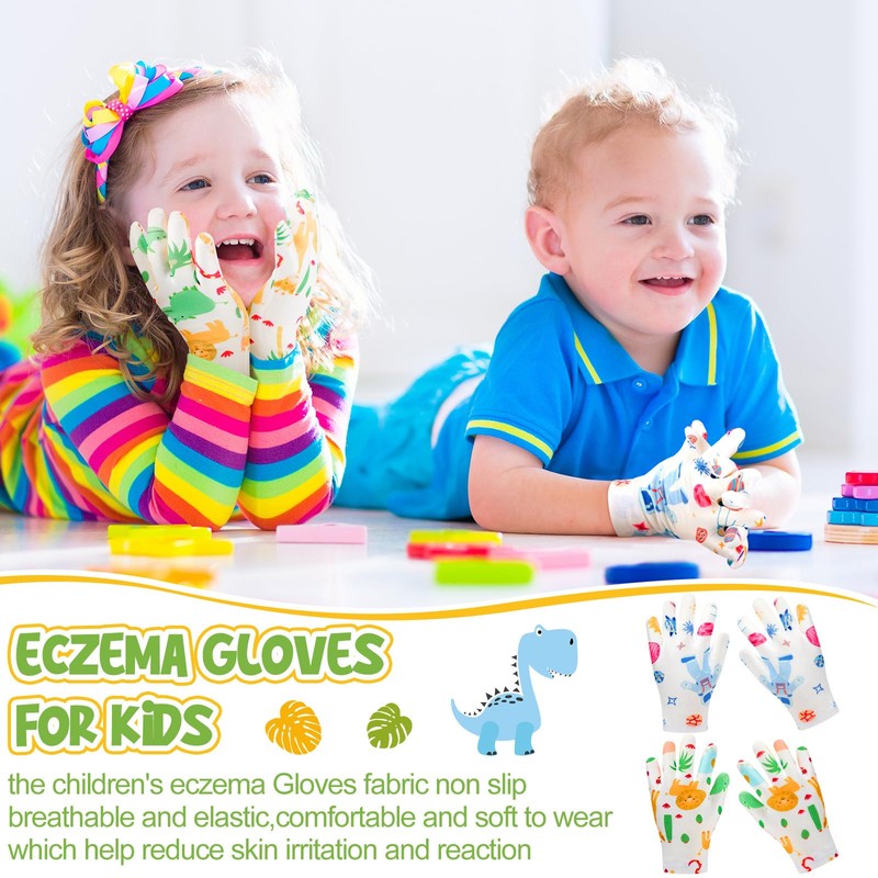 Xtinmee 20 Pairs Eczema Gloves for Kids Cotton Moisturizing Gloves
