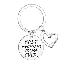 BESPMOSP Funny Mum Gifts Mother's Day Gifts from Daughter Son Funny Mum Keyrings Best Mum Ever Keyring I Love You Gifts for Mum Birthday Gifts for Mum Present Keepsakes Mother Keyring