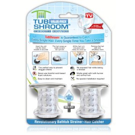 TubShroom Bathtub Drain Protector and Hair Catcher - 2 Pack, Chrome - Fits 1.5" - 1.75" Bathtub and Shower Drains
