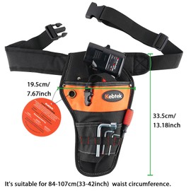 Heavy Duty Construction Tool Belt for Electric Pruning Shear with Battery Pocket Tool Pouch Hanging Pouch - Adjusts from 33 Inches to 42 Inches (Black)