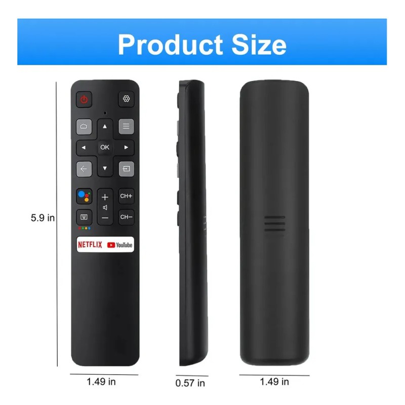 Control Para Tcl Smart Tv Andorid Rc802v+funda Mando De Voz