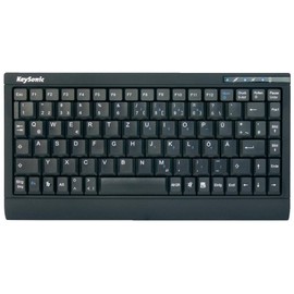 KeySonic ACK-595C+, Mini, Wired, USB + PS/2, Black