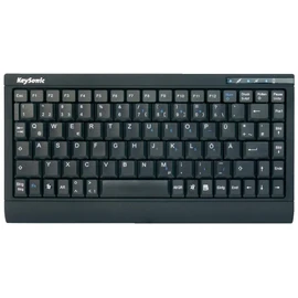 KeySonic ACK-595C+, Mini, Wired, USB + PS/2, Black