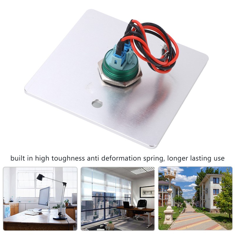 Door Release Button Stainless Steel 12‑24V Push to Exit NO