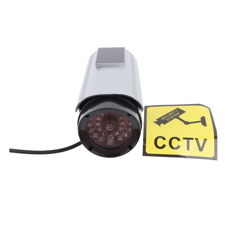 Fake Surveillance Camera Solar Powered Simulation Monitor with LED Flashing