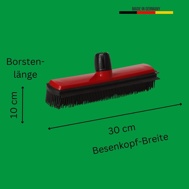 Novaliv Rubber Broom with Handle I Red I Broom Head