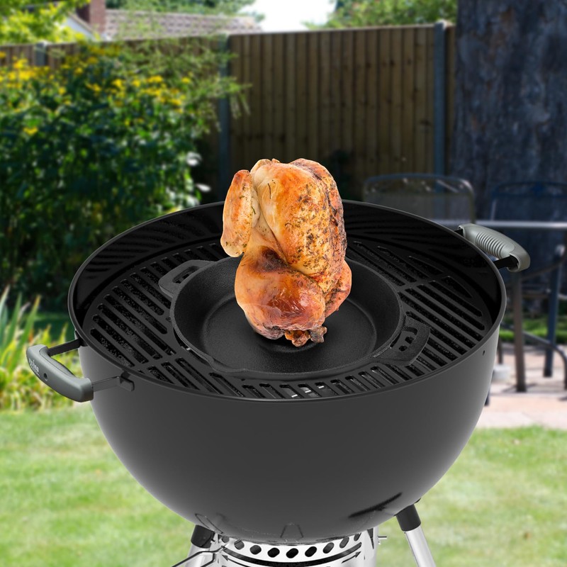 Charkettle Cast Iron Poultry Roaster Insert, Beer Can Chicken Holder
