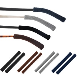 Lyqaq 8PCS Anti-Slip Eyeglass Ear Cushions - Soft Cotton Temple Pads for Glasses & Sunglasses | Lightweight Arm Sleeves Cover (4 Colors) | Reduce Pressure & Prevent Slipping