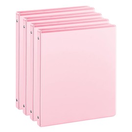 1/2'' 3-Ring-Binder with Pockets, 200 Sheets Capacity, 0.5 inch Binders fits 11" x 8.5" US Letter Size, Assorted 4 Pastel Colors - Ideal for School, Office, and Home Use (0.5'' - Pink)