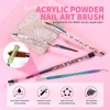 Nail Art Acrylic Brush Set - 3 Sizes (8#/12#/14#) with
