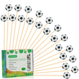 Soccer Cocktail Picks 5" Sport Ball Soccer Decoration Toothpicks Sandwich Appetizer Skewers Swizzle Sticks for World Cup Football Champions League Sports Catered Event Birthday Themed Party Supplies