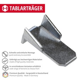 Gedotec VARI Galvanised Steel Shelf Brackets | Pack of 20 Shelf Supports for Hanging | Shelf Support Cabinet | Dimensions: 10 x 18 x 9 mm | Load Capacity: 12.5 kg | Shelf Support Attachment - Heavy