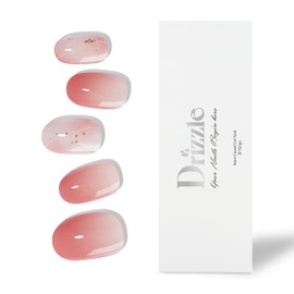 Drizzle Semi Cured Gel Nail Strips, Real Nail Polish Art Stickers (UV/LED Light Required), Glossy, Glitter, Solid Color, Full Nail Wraps Long Lasting Waterproof, Nail Strips Decal for Women (Dress Up)