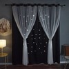 Kinryb Black Star Cutout Blackout Curtains Double Layer Curtains with