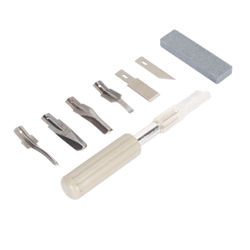 Craft Knife Set 6 Steel Blades Ergonomic Handle Hobby Knife