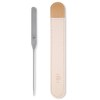 Nilo 304 stainless steel makeup foundation mixing spatula + leather case, silver, 1 set / 닐로 304스테인리스 메이크업 파운데이션 믹싱 스파츌라 + 가죽케이스, 실버, 1세트