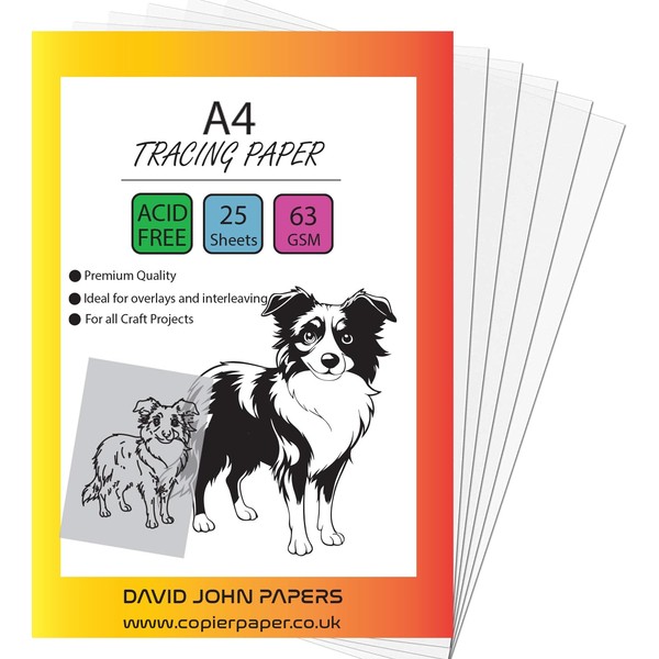DJP Tracing Paper A4 25 Sheets 63gsm Translucent Acid Free