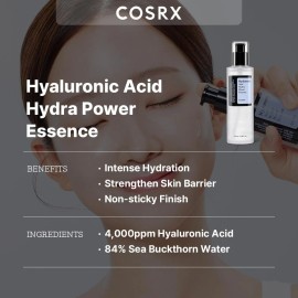 COSRX Hyaluronic Acid Hydra Power Essence, Daily Hydrating 3.38 fl.oz. / 100ml
