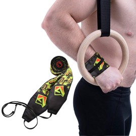 AQF Wrist Wraps Weight Lifting Gym Training Support Wraps 35" Green Skull