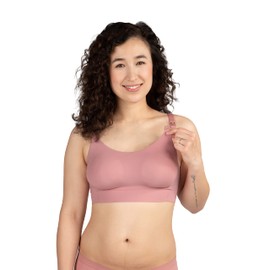 Bravado Designs Women's Elation Nursing Bra Seamless Full Coverage Smooth Wireless Pullover Maternity Bra, Roseclay, S